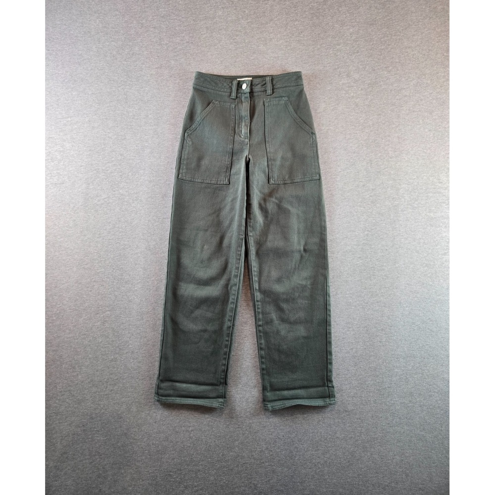 Aritzia Wilfred Free Modern Utility Pants Womens 0‎ Green Wide Leg High-Rise